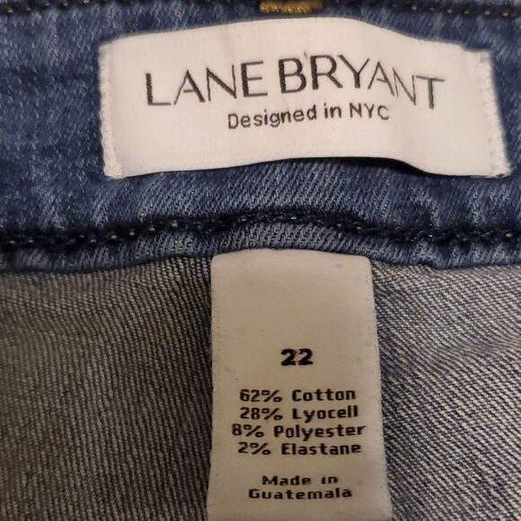 Lane Bryant womens 22 light blue mid rise girlfriend crop jeans - Picture 3 of 9